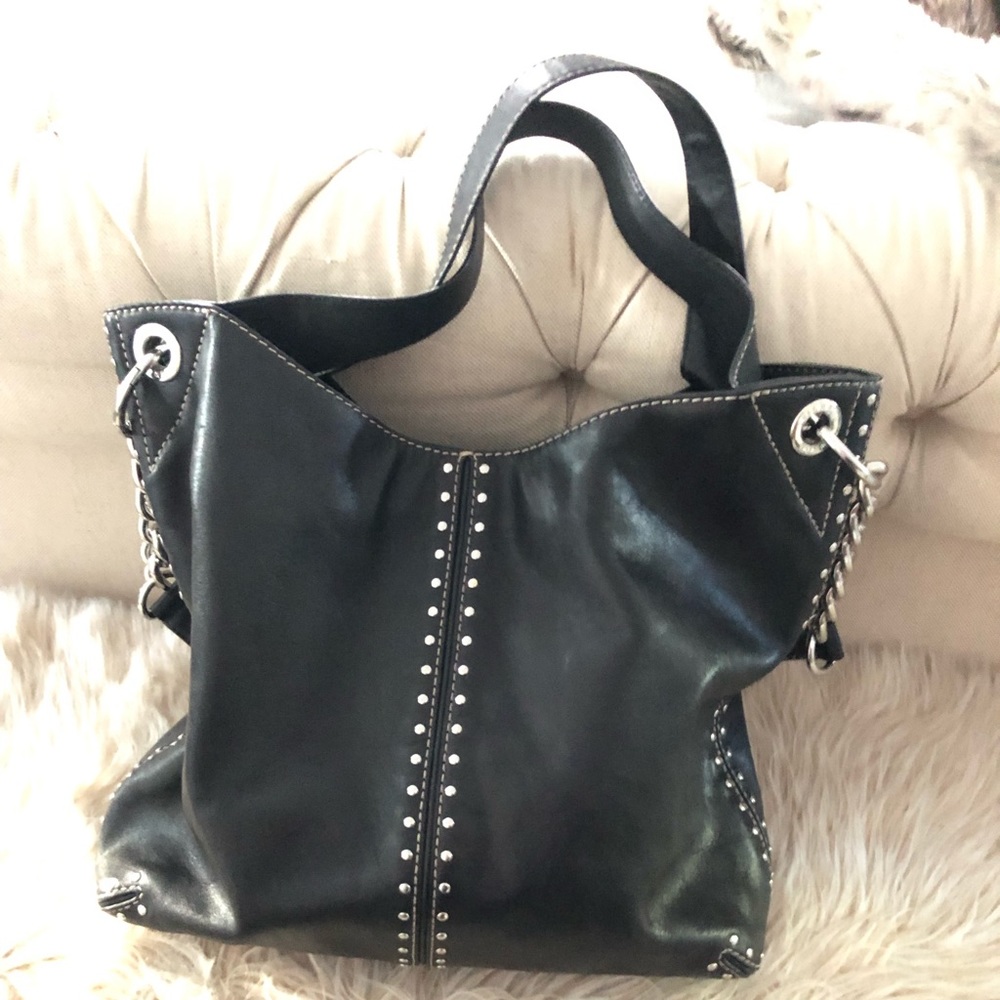 Black Michael Kors studded tote